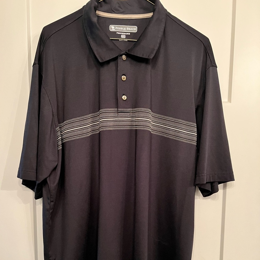 Mens knit polo by Pebble Beach. Size XXL.